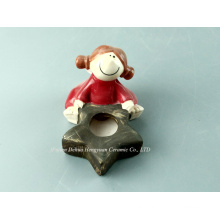 Pretty Girl Shape Ceramic Candle Holder for Decoration